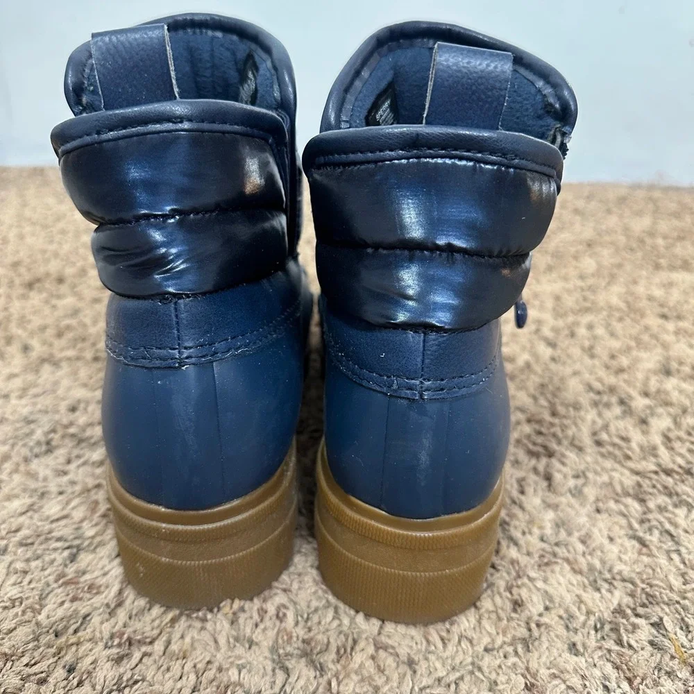 Sperry Maritime Repel Navy Blue Quilted Puffer Duck Boots STS89335 Womens 9.5